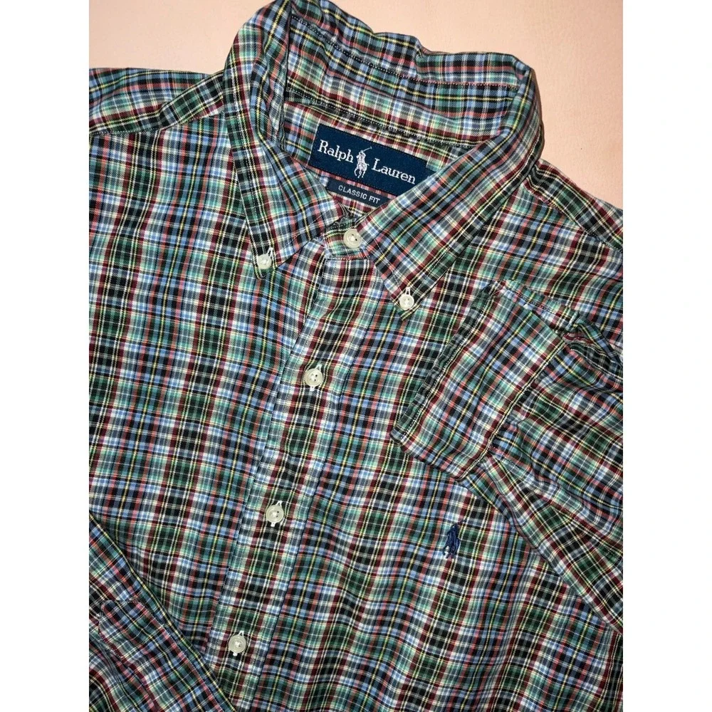 Polo Ralph Lauren Plaid Button Down Mens Large Long Sleeve Classic Fit
